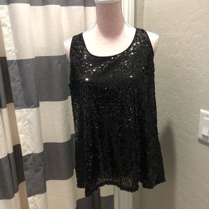 Sequin split back tank